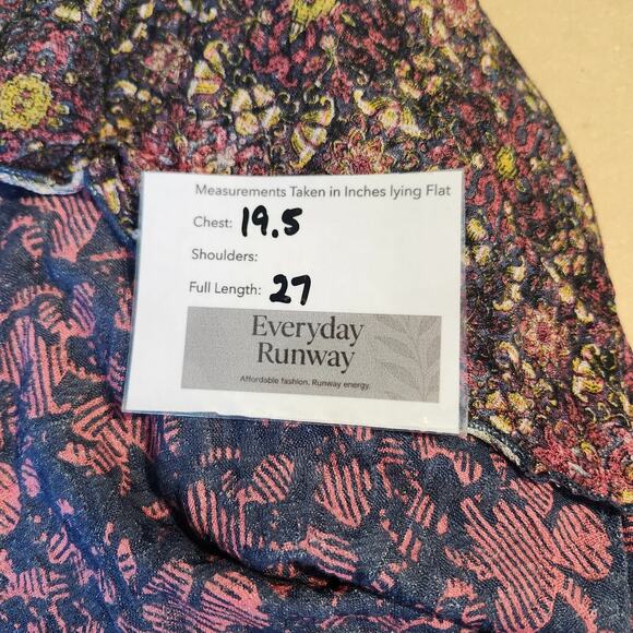 Anthropologie Ciutadella Top Large Blue Floral Embroidered Sheer - Picture 9 of 9